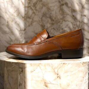 Cole Haan Penny Loafers Mens Hawthorne Brown Leather Moc Toe Cushioned Sz 10.5m